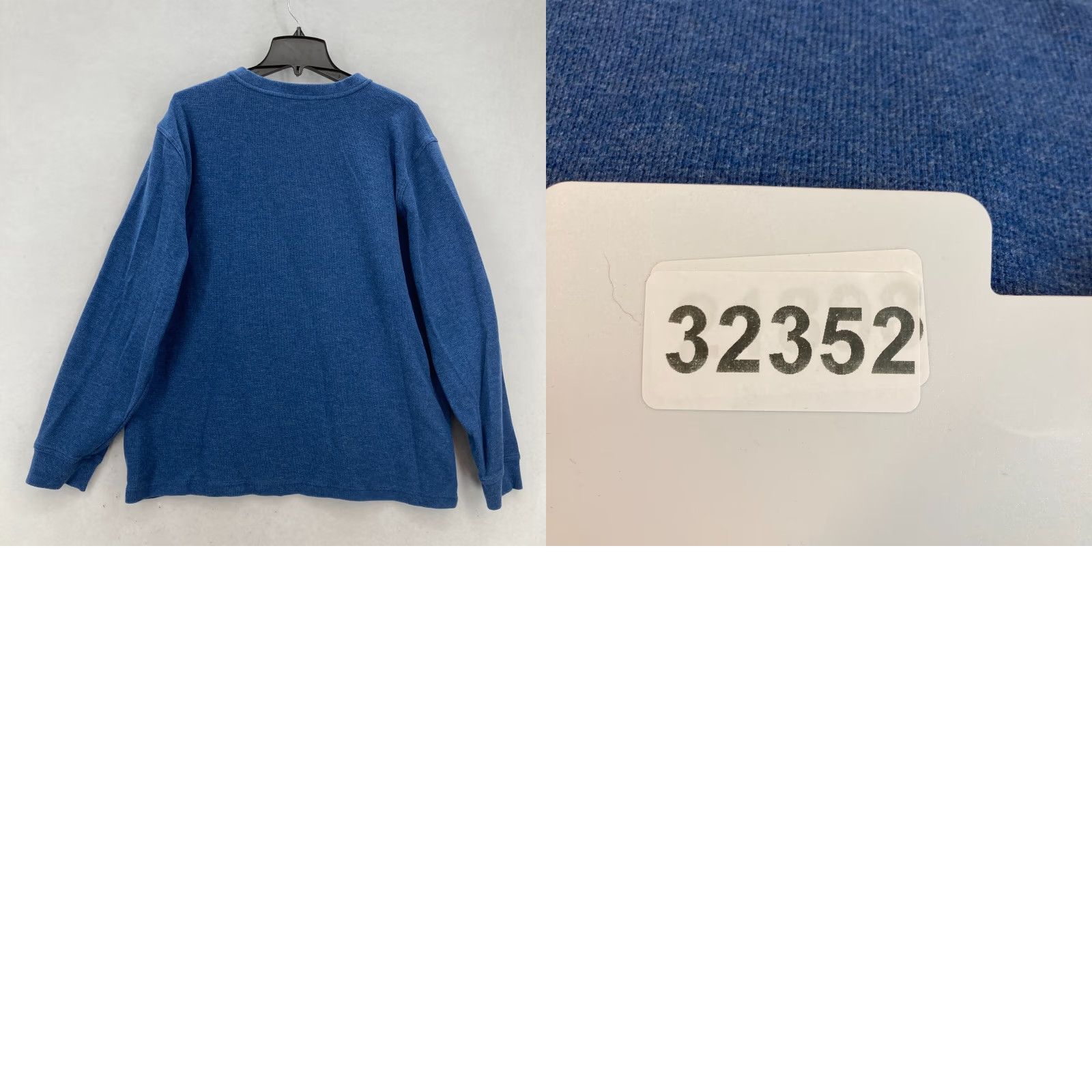 Vintage L.L. Bean Henley T Shirt Mens XL Blue Long Sleeve Thermal Waffle Knit Camp Hike Size US XL / EU 56 / 4 - 9 Thumbnail