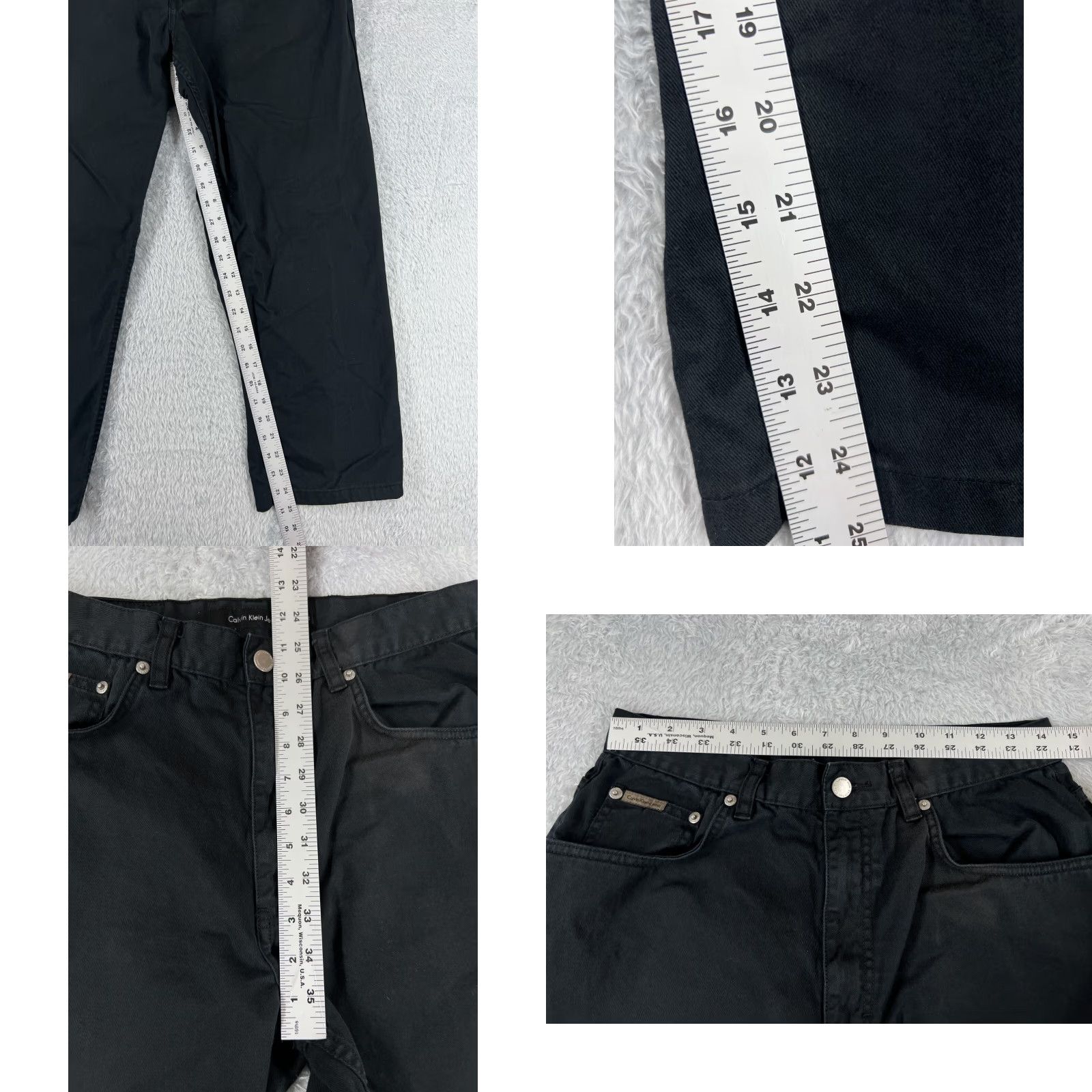 Calvin Klein Calvin Klein Jeans Women Black Denim 32 High Rise Straight Bootcut 5-Pocket Stretch Cotton Denim Pants Regular Size 32 Womens Size 24" / US 00 / IT 34 - 8 Thumbnail