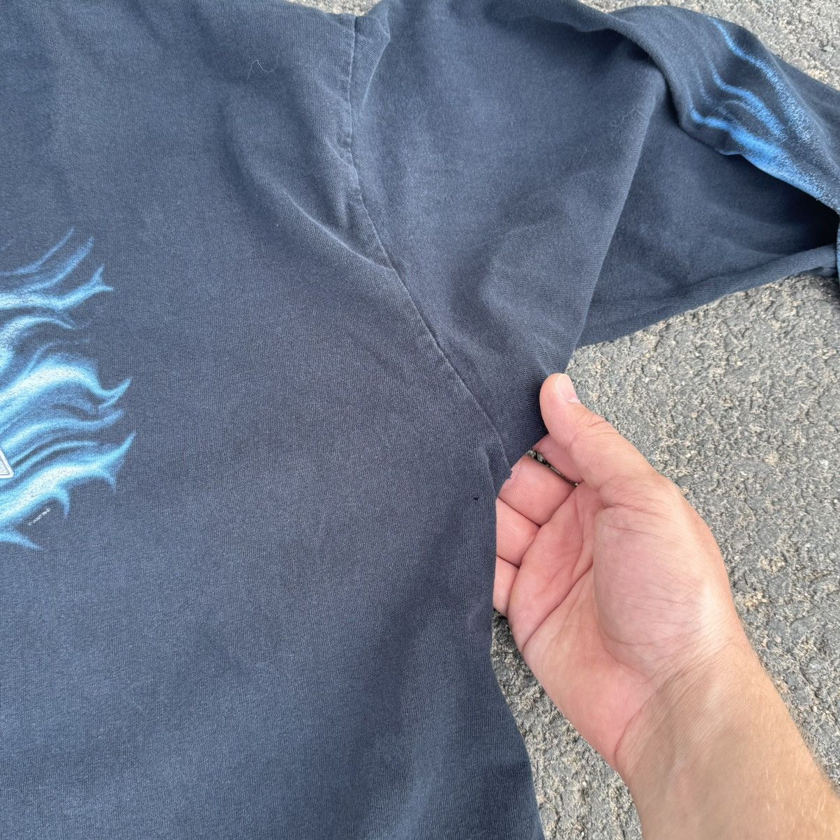 Harley Davidson 2007 Harley Davidson Washed Thrashed Longsleeve Flames Vtg Size US XL / EU 56 / 4 - 13 Thumbnail
