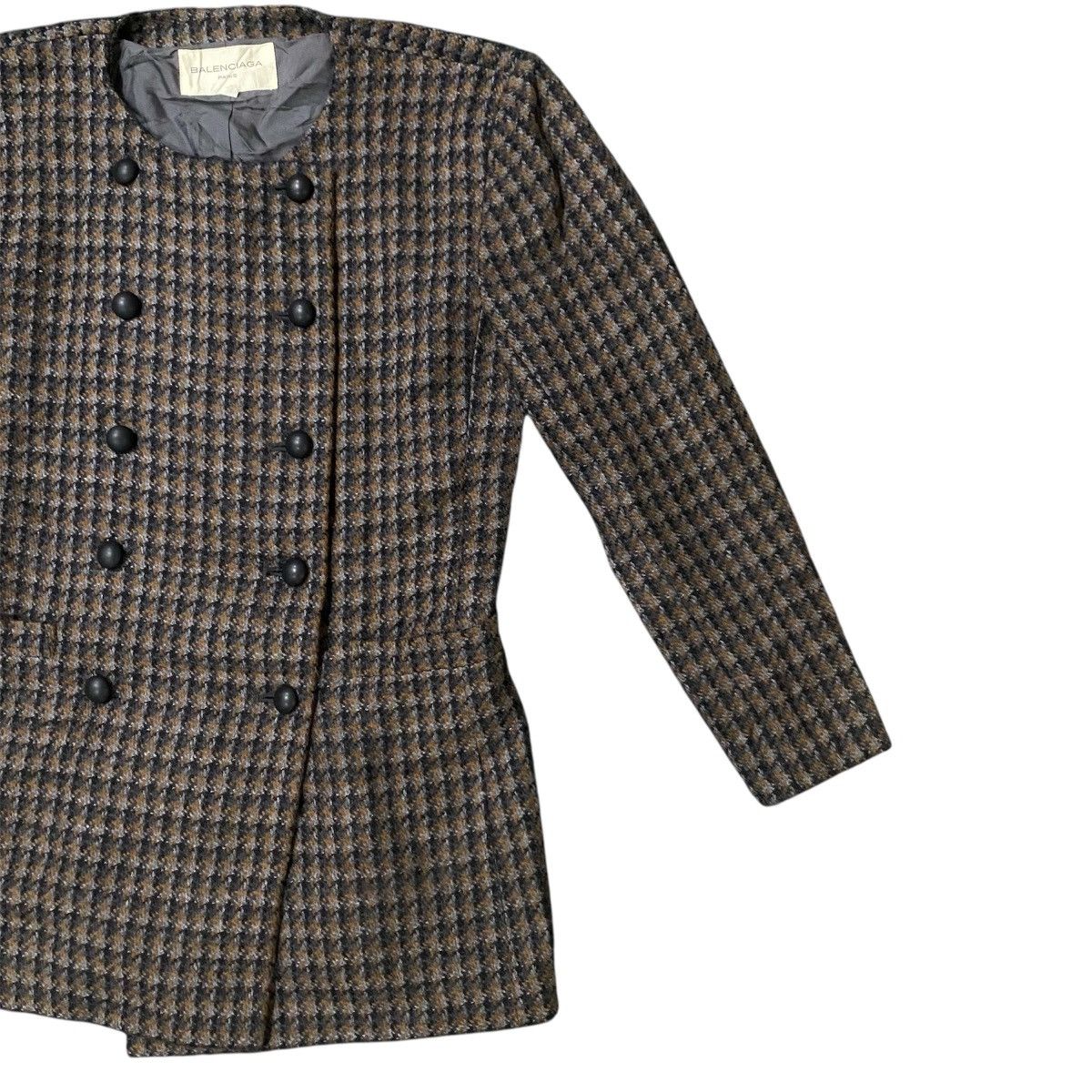 Balenciaga Balenciaga Houndstooth Double Breasted Wool Jacket Size S / US 4 / IT 40 - 6 Thumbnail