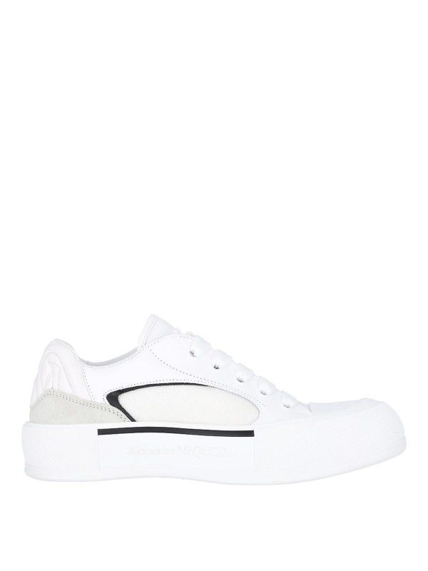 Alexander McQueen o1w1db10725 Skate Deck Plimsoll Sneaker in White Size US 12 / EU 45 - 1 Thumbnail