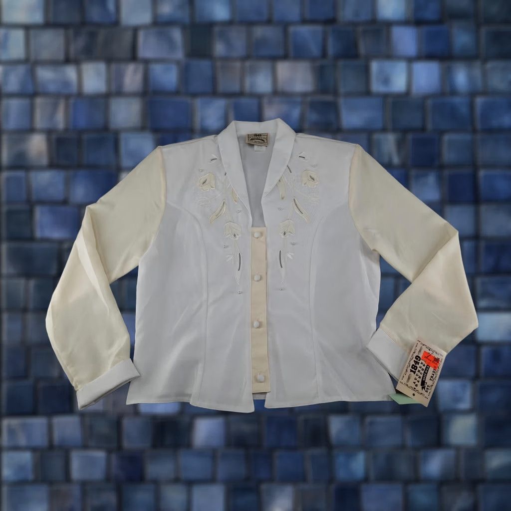 Vintage VINTAGE 1849 Authentic Ranchwear Jacket Womens Small White Western Floral Embroidered Size S / US 4 / IT 40 - 1 Thumbnail
