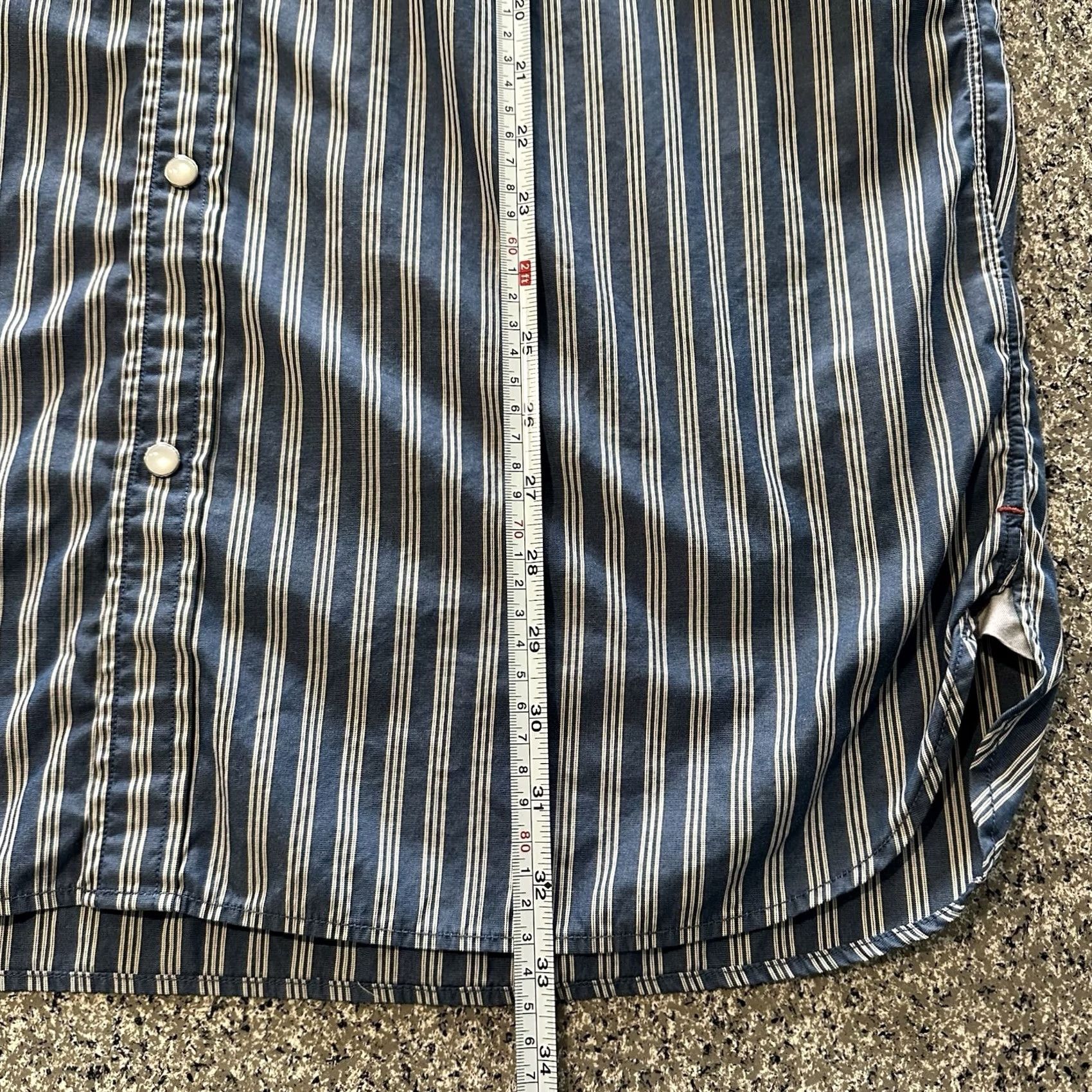 Banana Republic Banana Republic Shirt Men XL Slim Fit Blue Striped Western Collared Snap Button-Up LS Size US XL / EU 56 / 4 - 5 Thumbnail