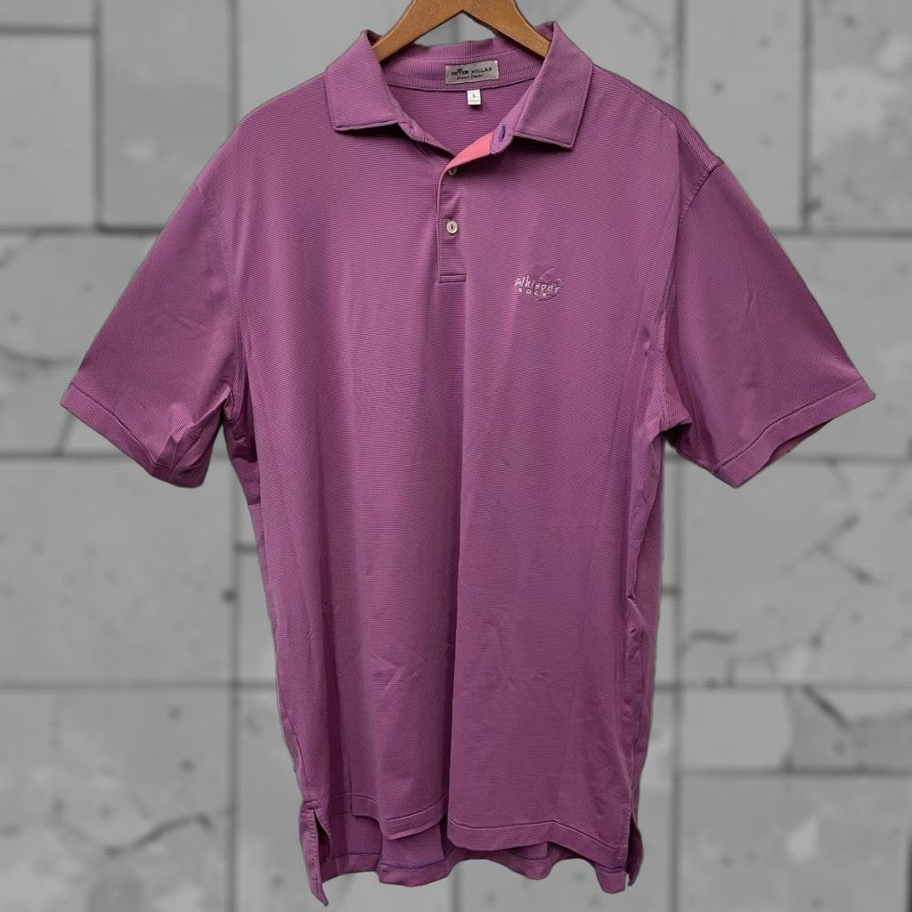 Peter Millar Peter Millar Mens Striped Polo Shirt Pink Summer Comfort Rock Theme Large Size US L / EU 52-54 / 3 - 1 Thumbnail