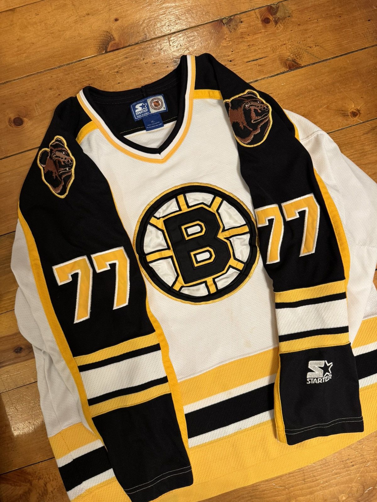 Starter VTG 90s NHL Starter Boston Bruins Ray Bourque Jersey 77 Sewn Size US XL / EU 56 / 4 - 6 Thumbnail