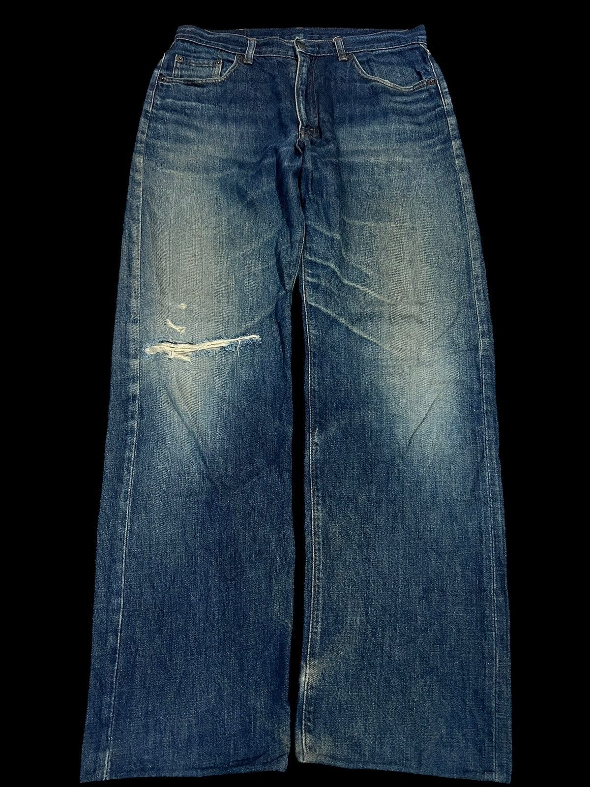 If Six Was Nine × Japanese Brand 💥Baggy💥Vintage Gl Heart Mud Wash Distressed Jeans Japan Size US 31 - 1 Thumbnail