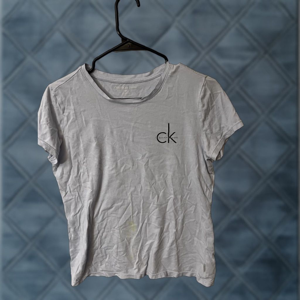 Calvin Klein Calvin Klein T-Shirt Crew Neck Short Sleeve Cotton Blue Women Large Size L / US 10 / IT 46 - 1 Thumbnail