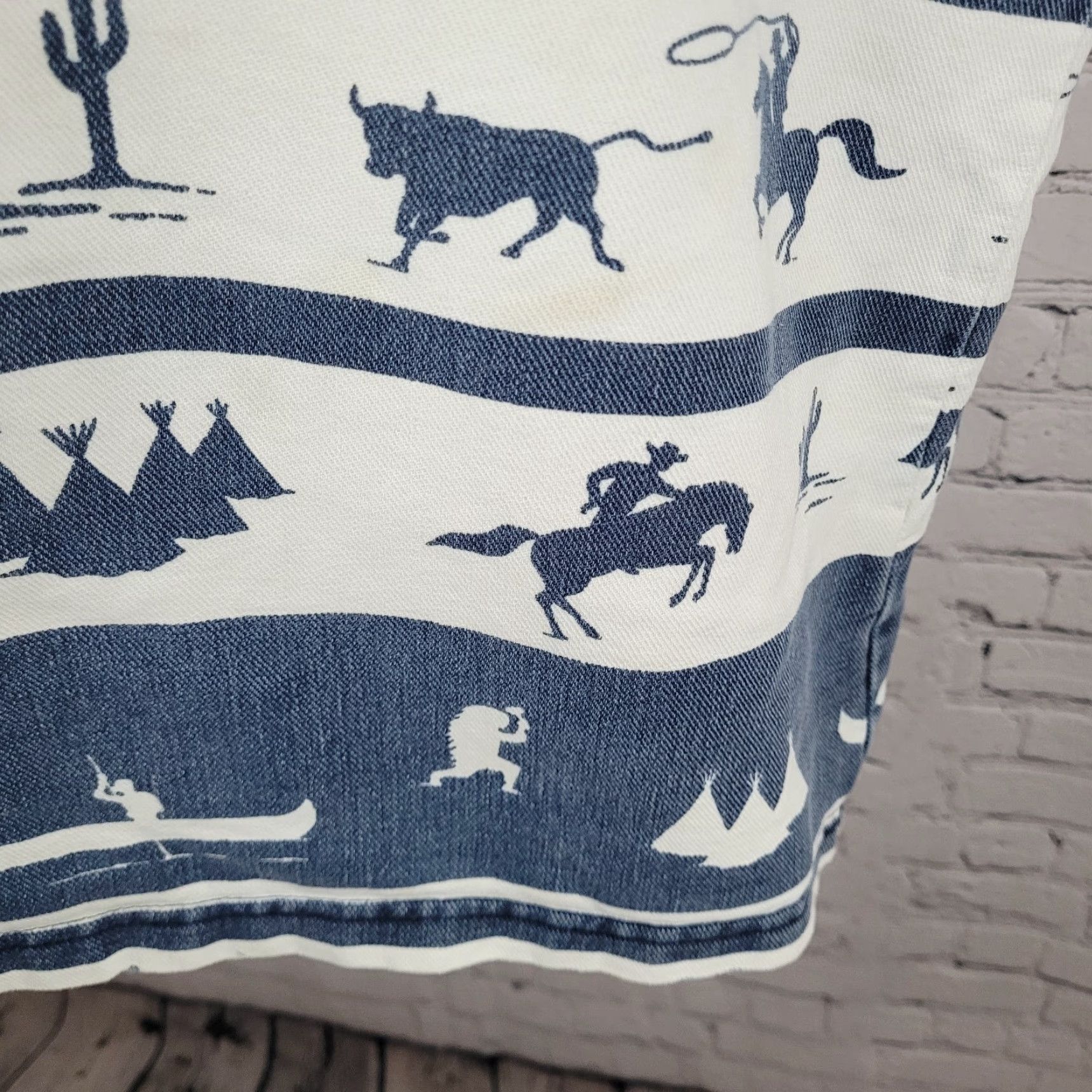 Vintage VTG Structure Activewear Blue White Western Cowboy Sleeveless Shirt USA Large Size US L / EU 52-54 / 3 - 6 Thumbnail