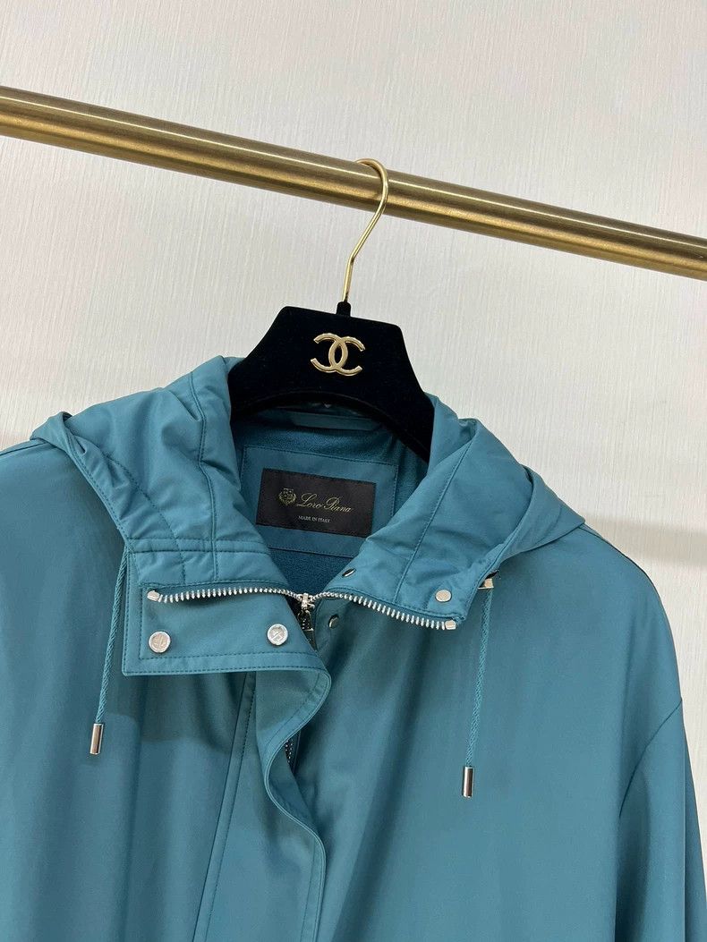 Loro Piana LORO PIANA Lake blue windproof hooded cashmere lined jacke Size XXS / US 00 / IT 34 - 2 Thumbnail
