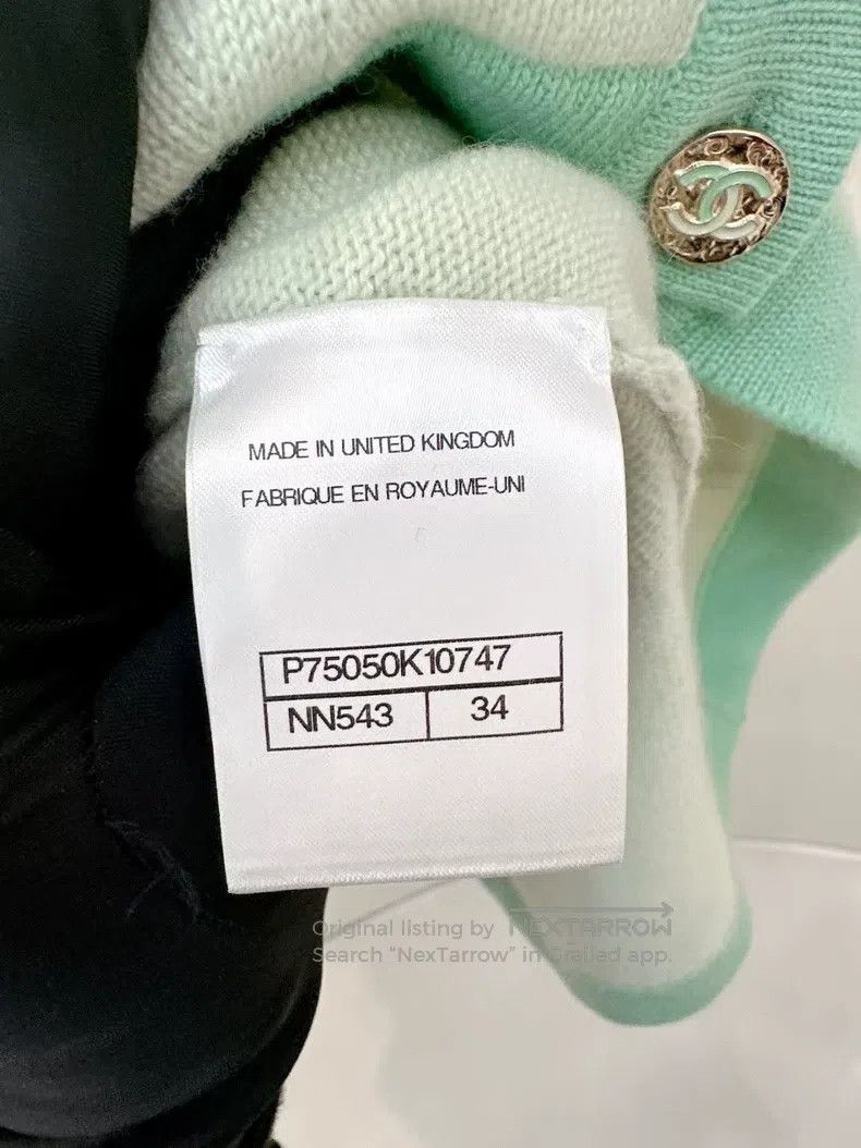 Chanel Chanel 23s Mint Green Cashmere Cardigan coat Size XXS / US 00 / IT 34 - 4 Thumbnail