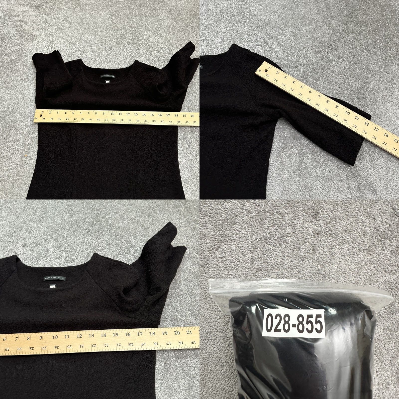 Vintage Chico's Black Label Midi Shift Dress Womens M 18 Black Half Sleeve Round Neck Knit Lined Stretch Logo Dress Length: Midi Size M / US 6-8 / IT 42-44 - 9 Thumbnail