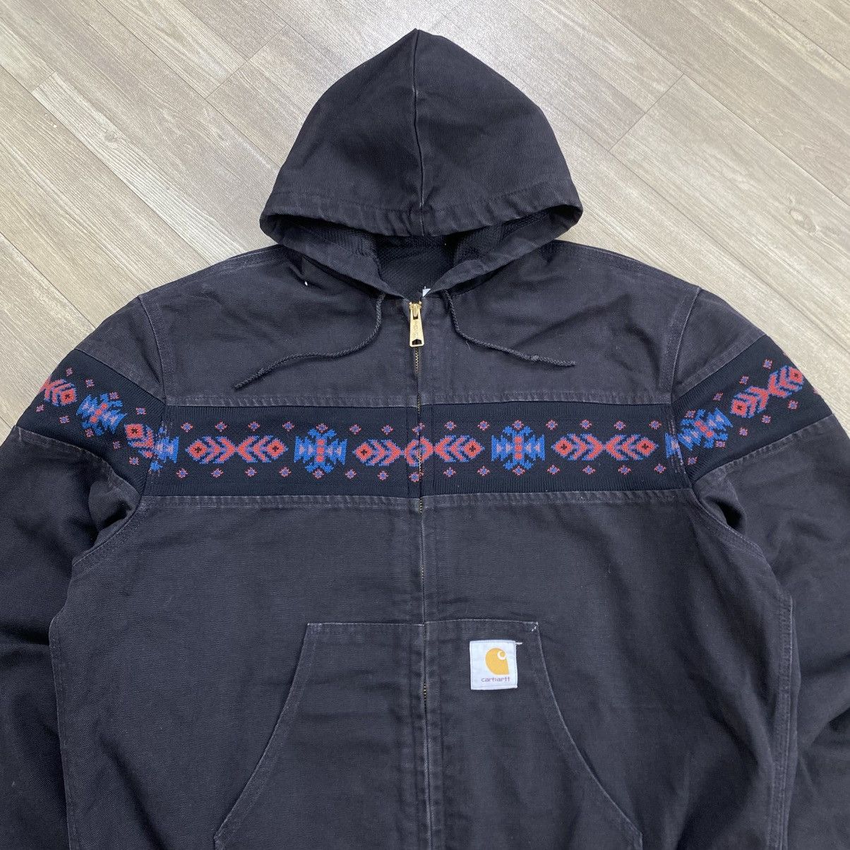 Carhartt Vintage 90s Carhartt Aztec JR0005 Zipper Hoodie Size US L / EU 52-54 / 3 - 2 Thumbnail