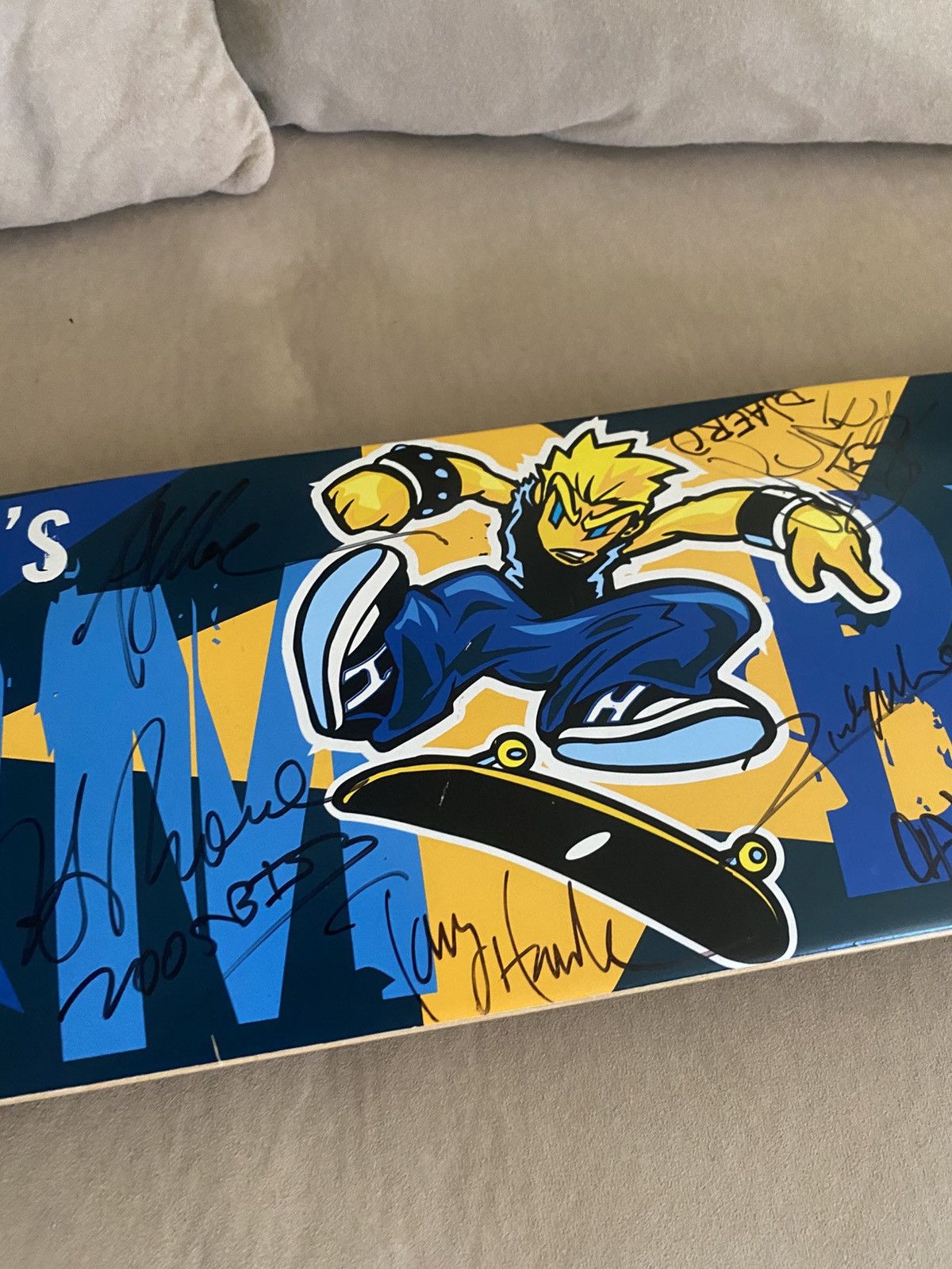 Tony Hawk Autographed 2000’s Tony Hawk Boom Boom HuckJam Skate Deck Size ONE SIZE - 2 Thumbnail