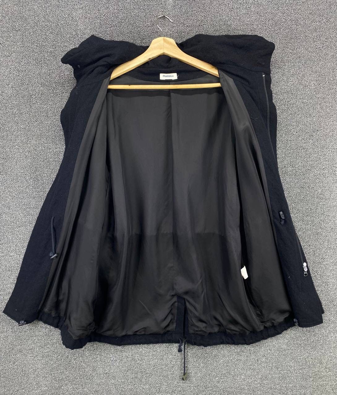 Issey Miyake Vintage Issey Miyake Plantation Black Wool Hodded Jacket Size M / US 6-8 / IT 42-44 - 5 Thumbnail