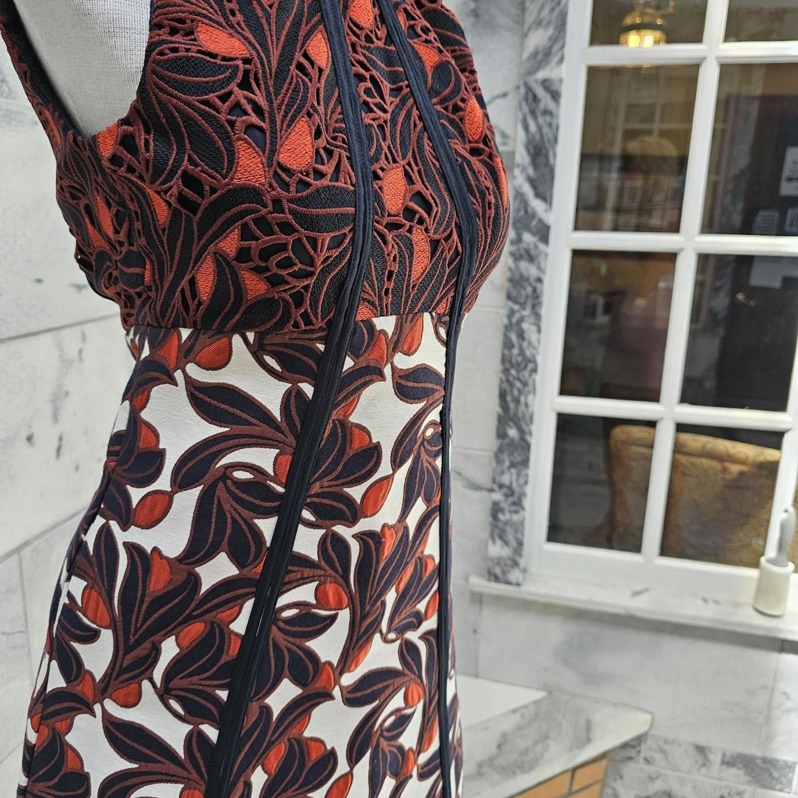 Ann Taylor Ann Taylor Women's Red and Navy Dress Size XXS / US 00 / IT 34 - 4 Thumbnail