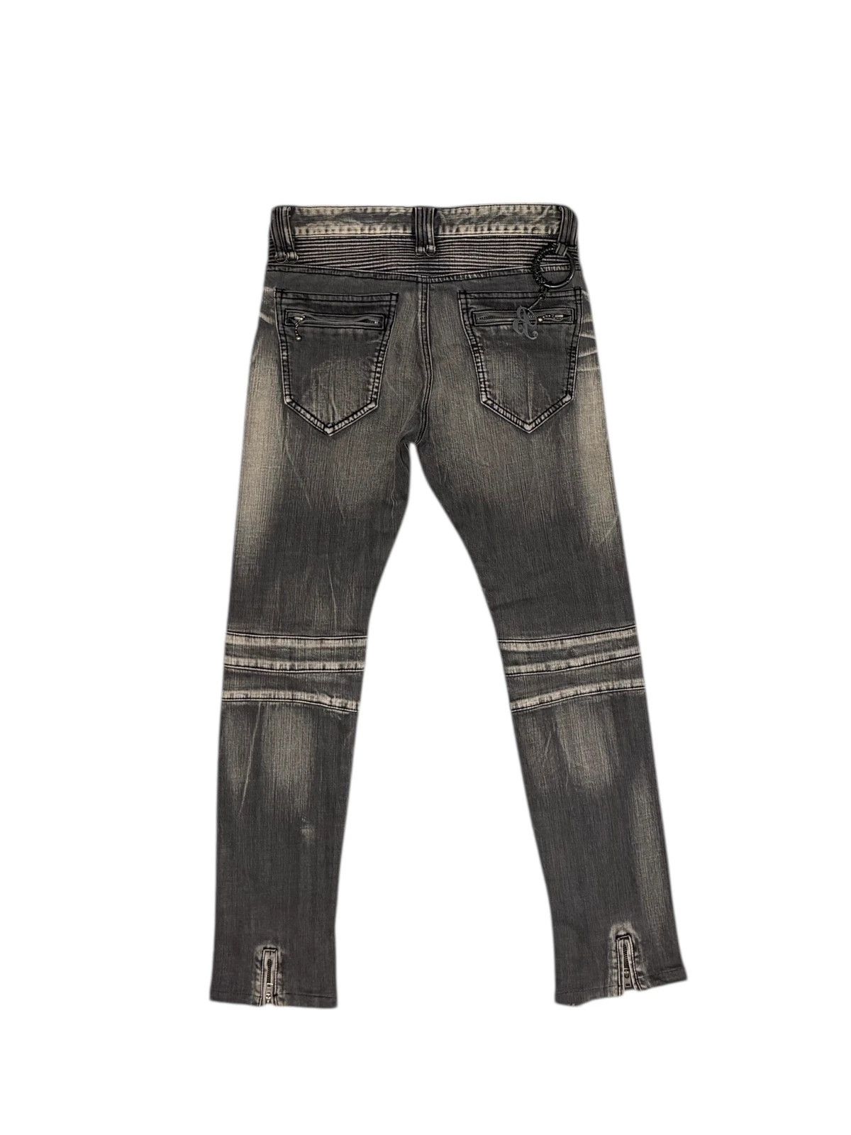 BUFFALO BOBS Buffalo Bobs grey detailed biker denim jeans Size US 29 - 2 Thumbnail
