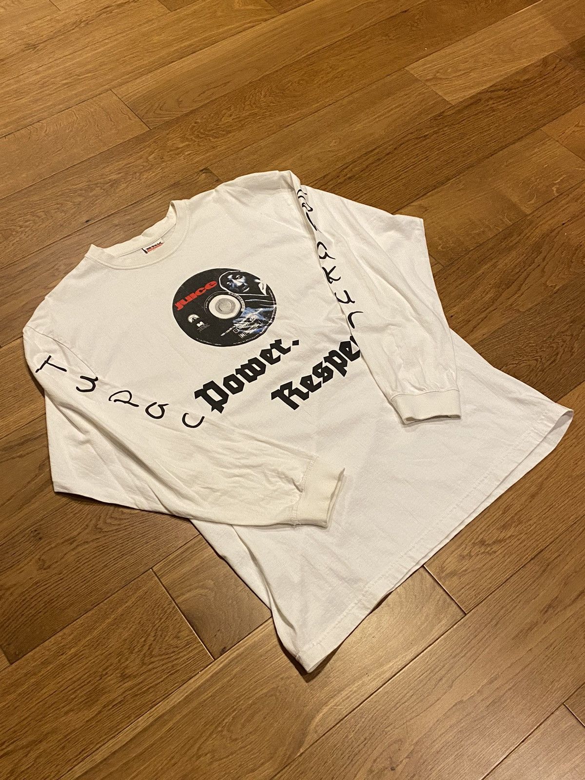 image of Vintage Tupac Shakur “Juice” Long-Sleeve T-Shirt in White, Men's (Size XL)