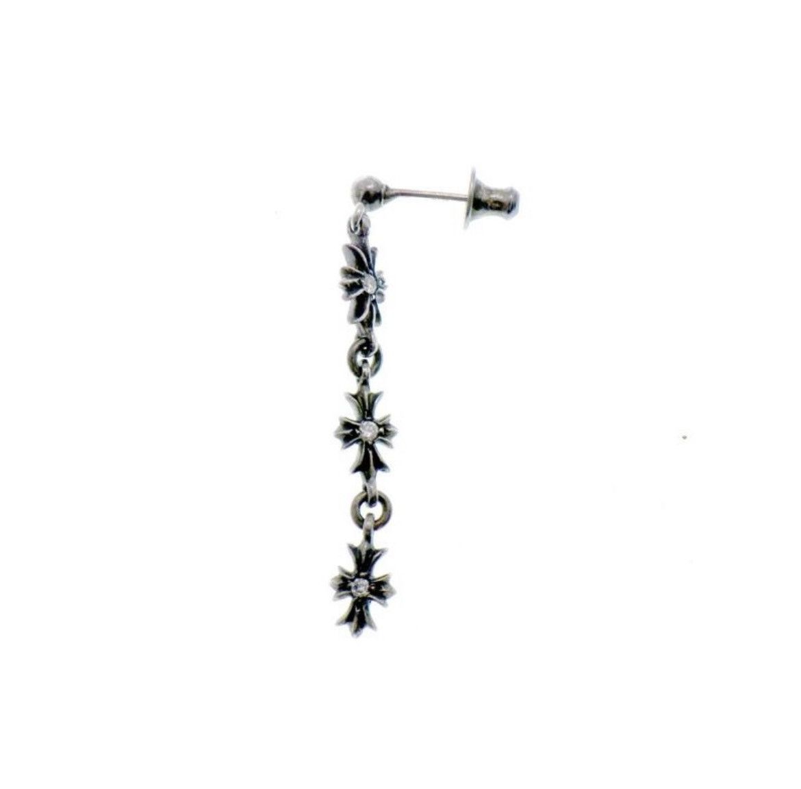 Chrome Hearts Chrome Hearts Tiny CH Cross Drop 3 Diamond Earring Size ONE SIZE - 4 Thumbnail