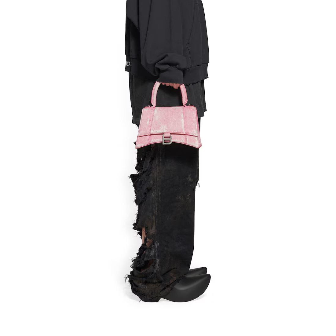 Balenciaga o1srvl11e1124 Size: OS / Hourglass Small Handbag Denim Pink Size ONE SIZE - 3 Thumbnail