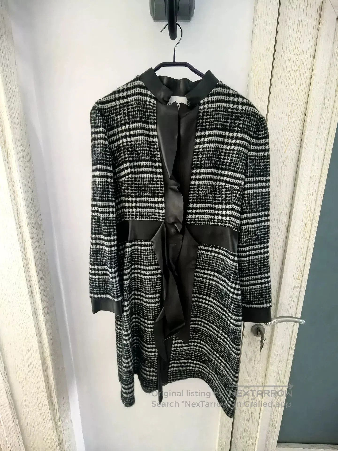 Valentino VALENTINO Houndstooth Wool Blend Coat. Size US L / EU 52-54 / 3 - 1 Thumbnail