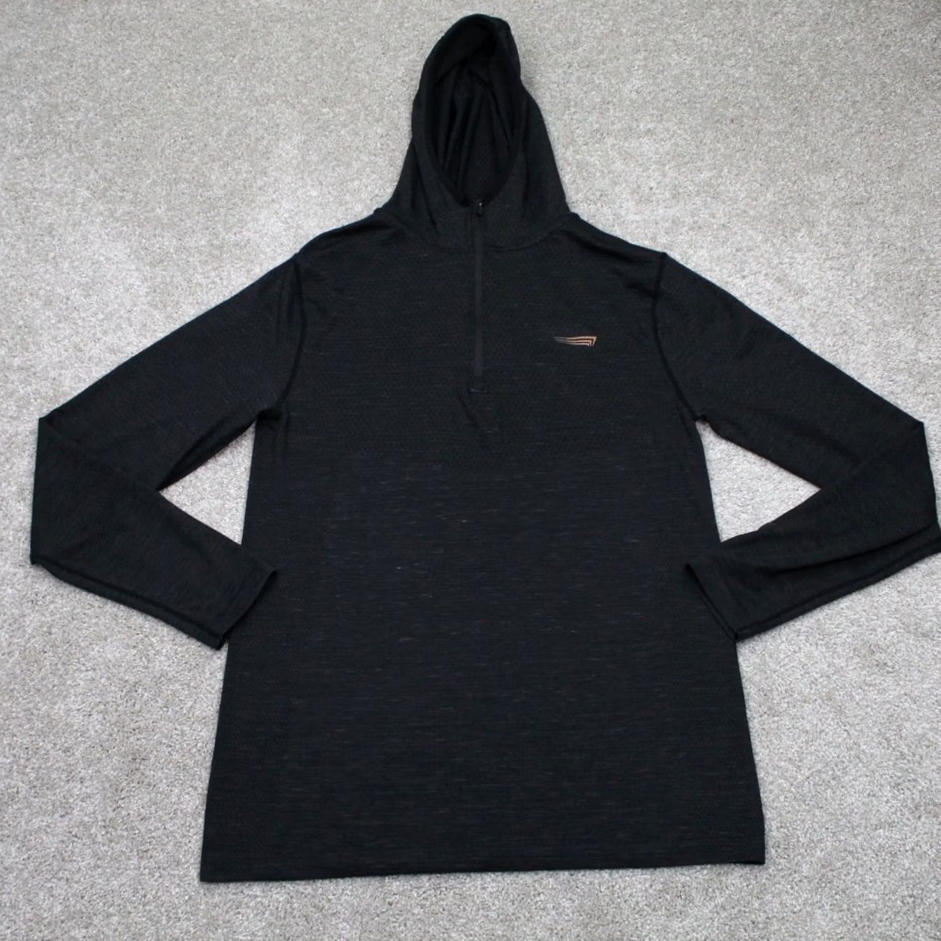 Vintage Copper Fit Hoodie Mens XL Black 1/4 Zip Polyester L/S Hooded Sweatshirt Size US XL / EU 56 / 4 - 2 Thumbnail