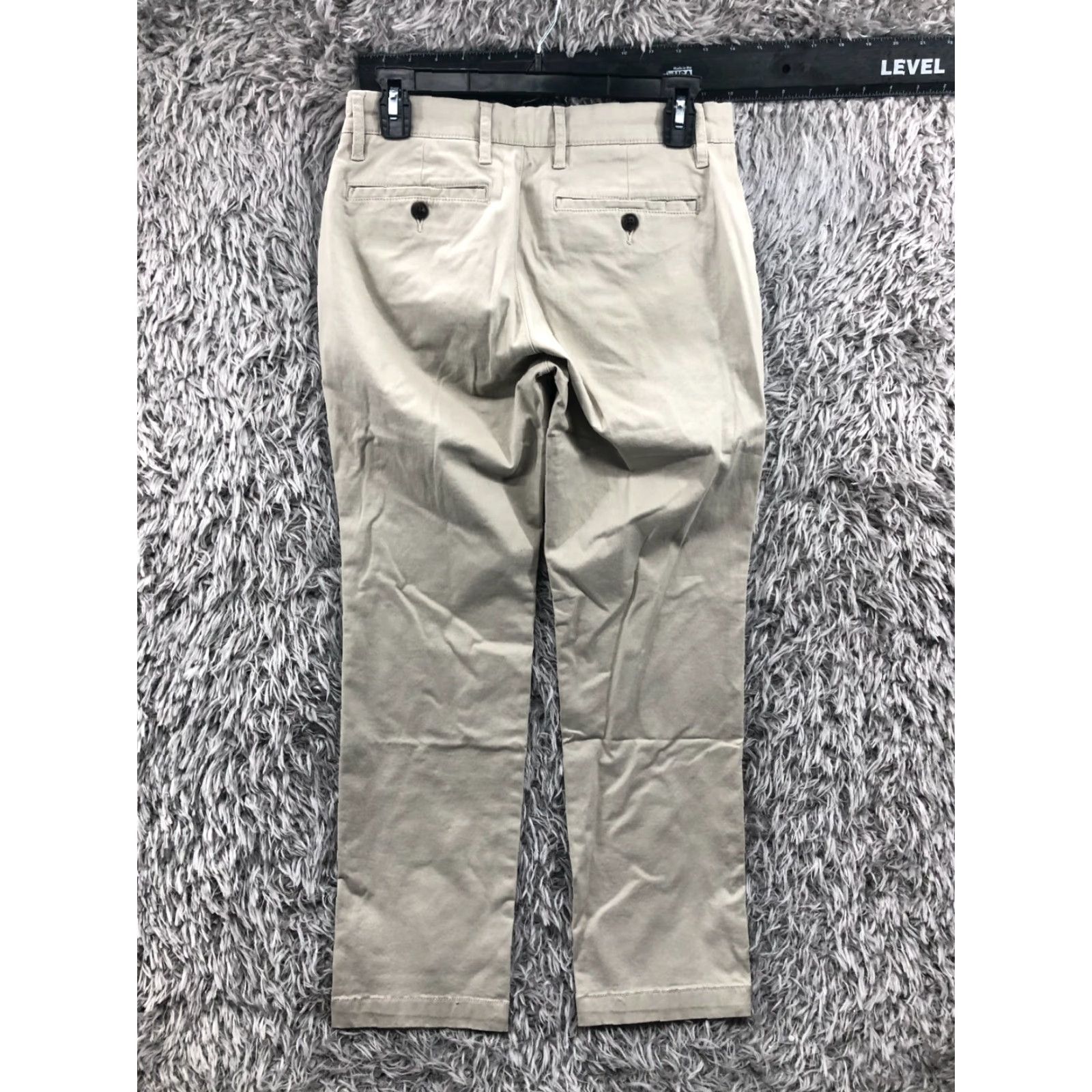 Vintage Goodthreads Pants Men 28x28 Straight Mid Rise Beige Denim 5-Pocket Slimming City Logo Regular Machine Washable Size US 28 / EU 44 - 7 Thumbnail