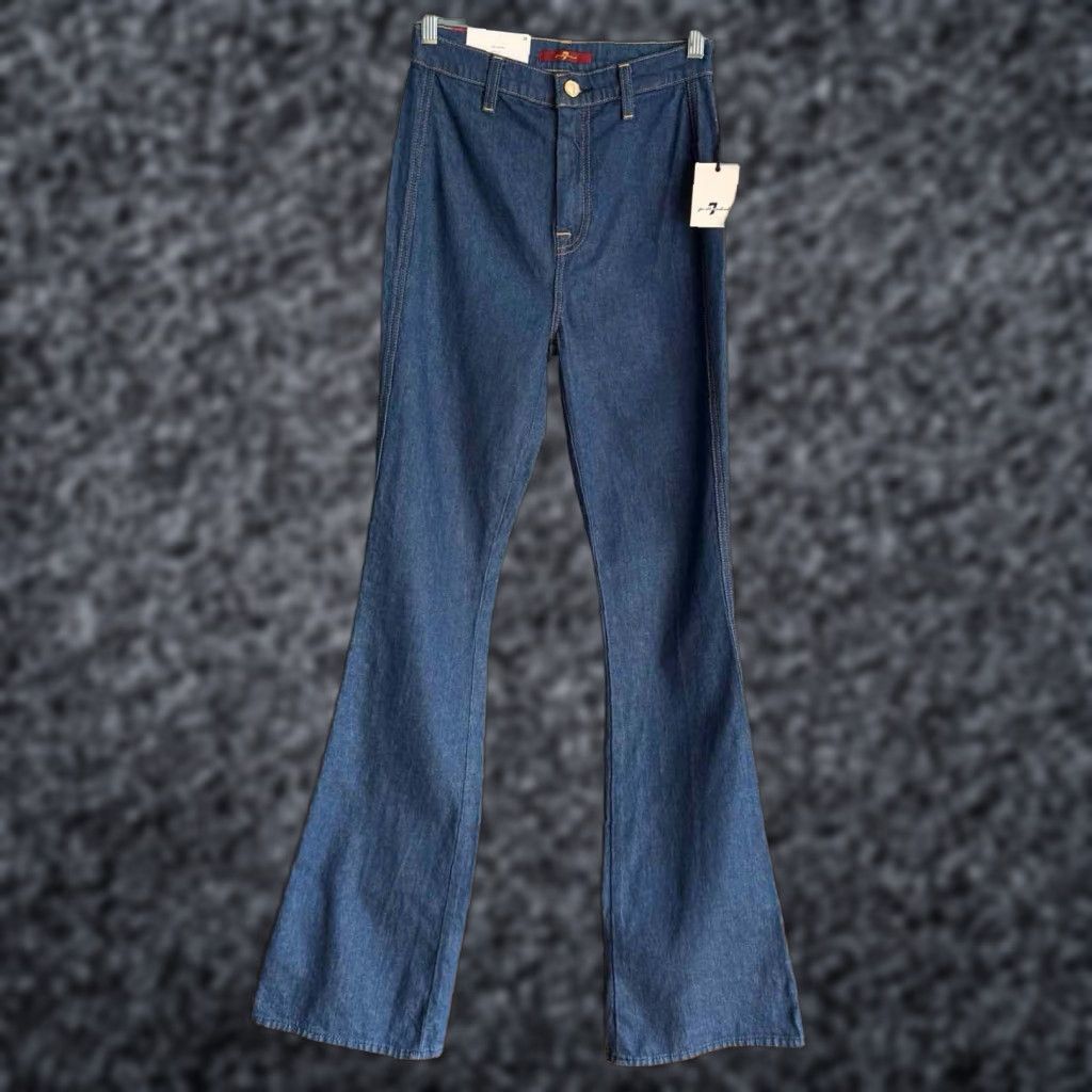 7 For All Mankind VINTAGE 7 FOR ALL MANKIND High Rise Flare Jeans A Pocket 26 Blue Women 7 For All Mankind Jeans Limited Ed. Capsule Collection 90s? Size 26" / US 2 / IT 38 - 1 Thumbnail