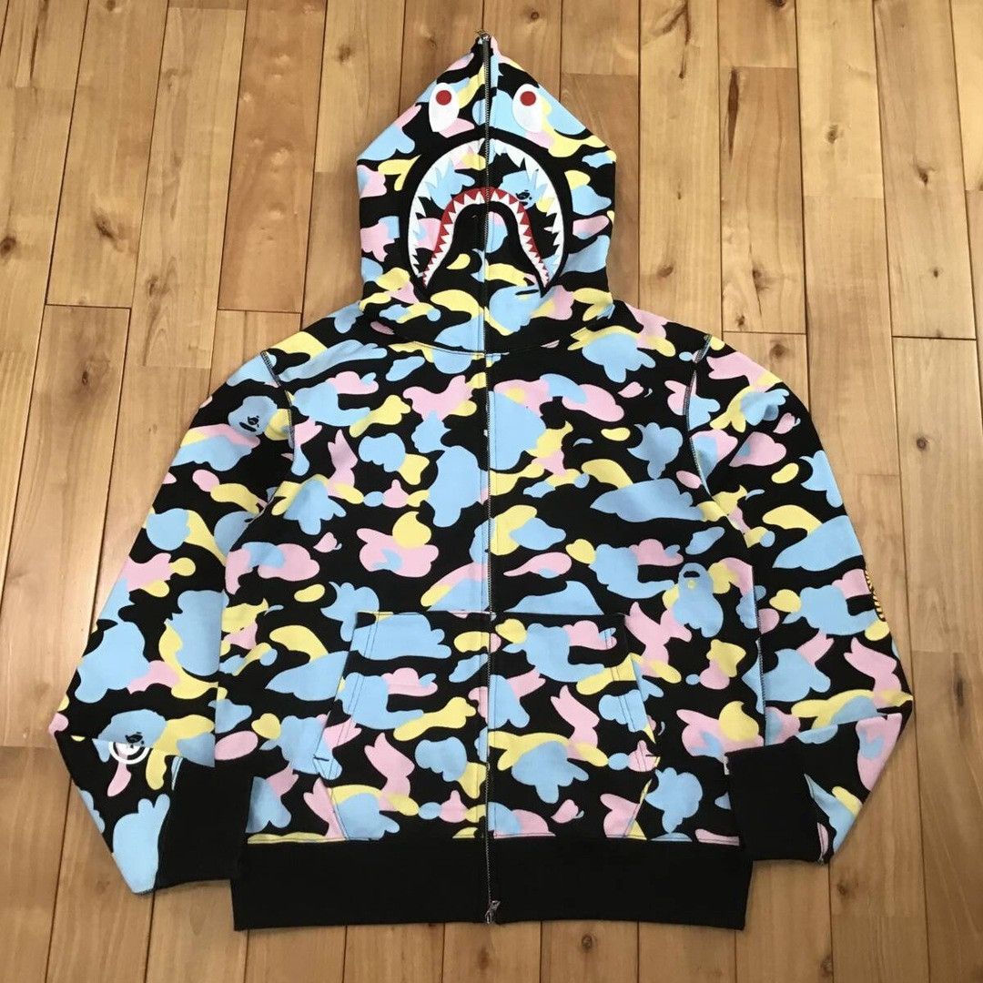 Bape BAPE Multi camo Shark full zip hoodie cotton candy camo APE Size US M / EU 48-50 / 2 - 1 Thumbnail