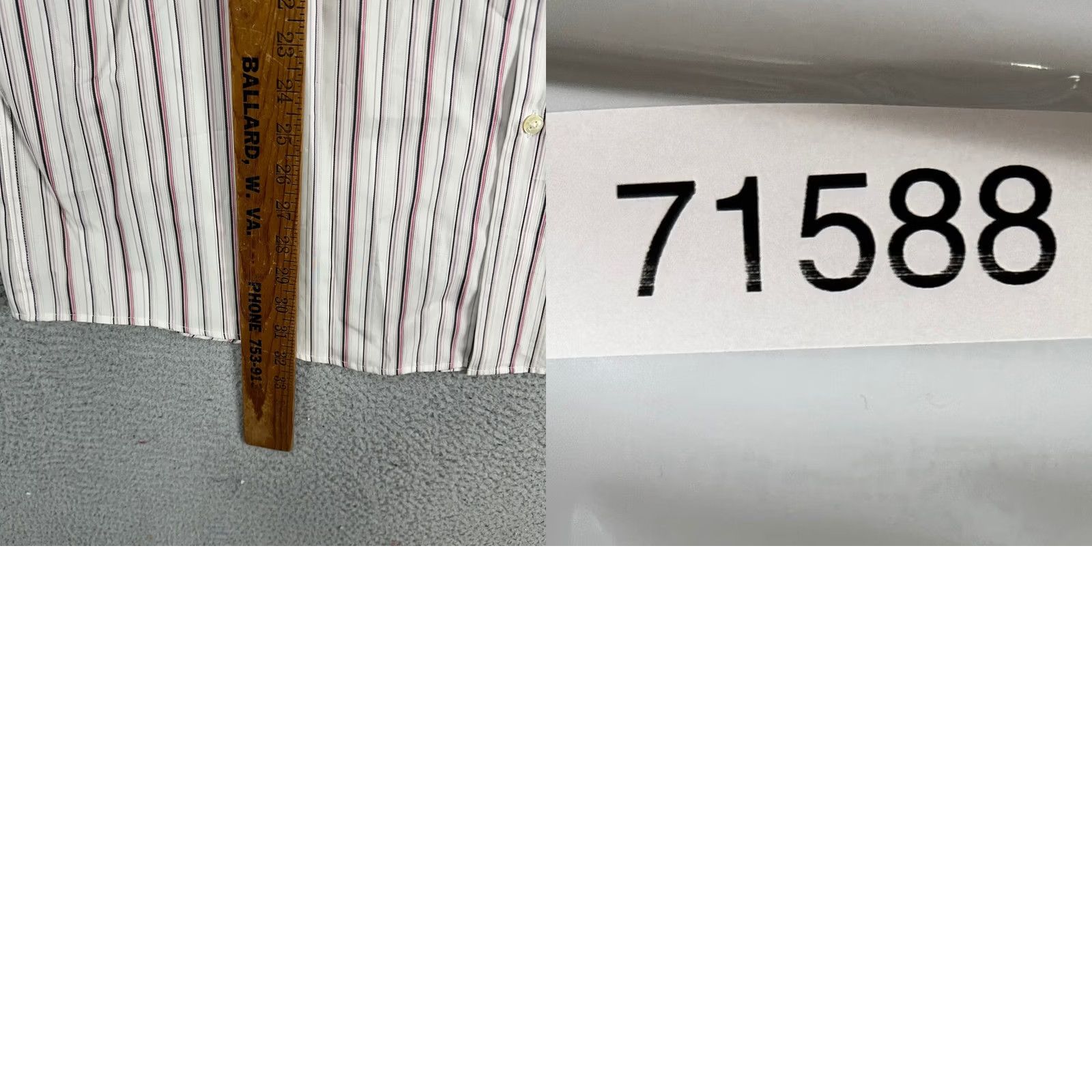 Liz Claiborne Claiborne Adult Men Button Up Shirt 2XL White Red Striped Long Sleeve Casual NEW Size US XXL / EU 58 / 5 - 8 Thumbnail