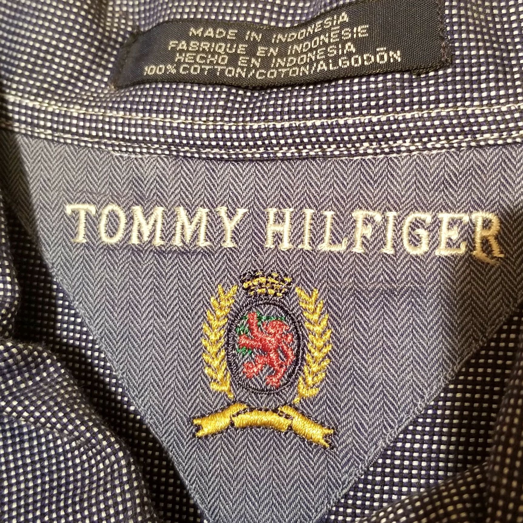 Tommy Hilfiger VINTAGE Tommy Hilfiger Shirt XL Long Sleeve Button-Up Blue White Checkered Mens Size US XL / EU 56 / 4 - 6 Thumbnail