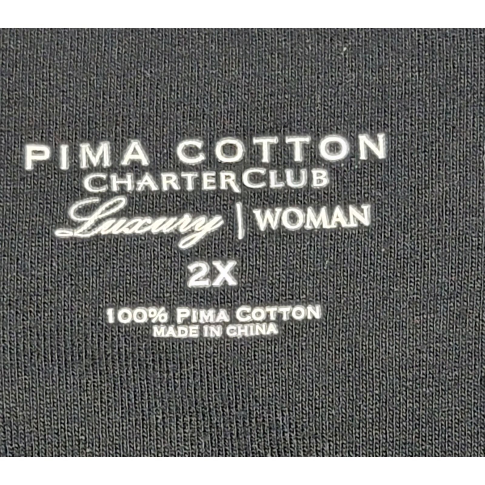 Other Charter Club Black Luxury Woman V Neck Henley Top 2X Size XXL / US 16-18 / IT 52-54 - 4 Thumbnail