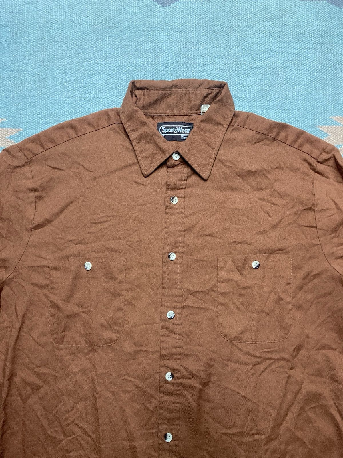 Sears × Vintage Vtg 70s button shirt sears sportswear lightweight large Size US L / EU 52-54 / 3 - 3 Thumbnail