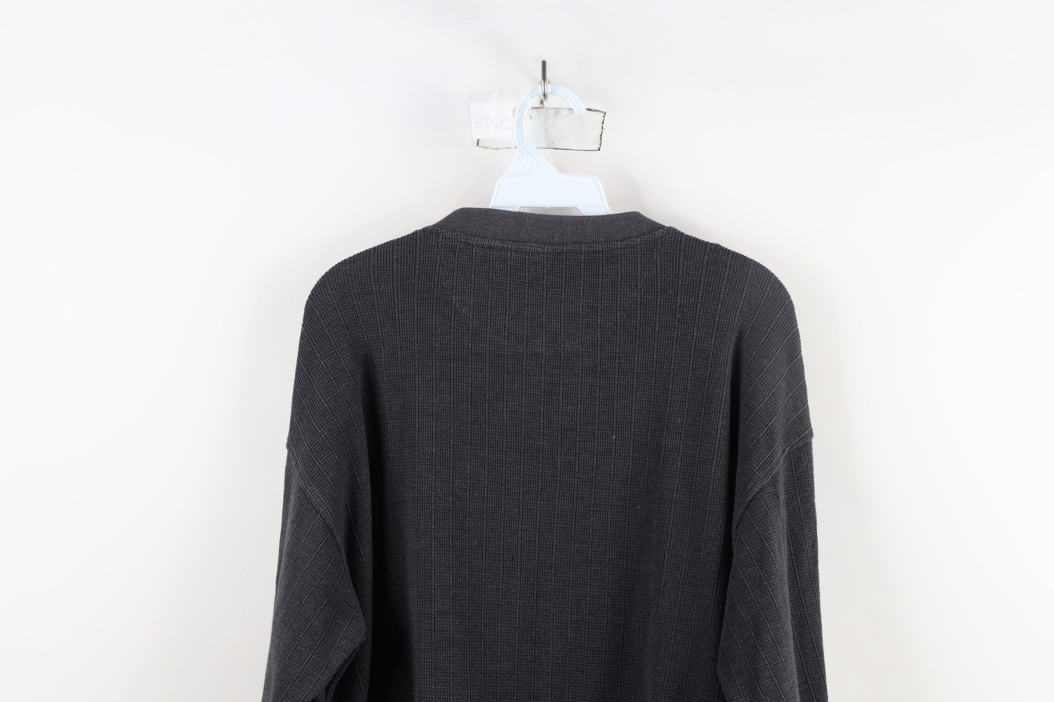 Vintage Vintage 90s Streetwear Ribbed Knit Henley T-Shirt Gray Size US L / EU 52-54 / 3 - 11 Thumbnail