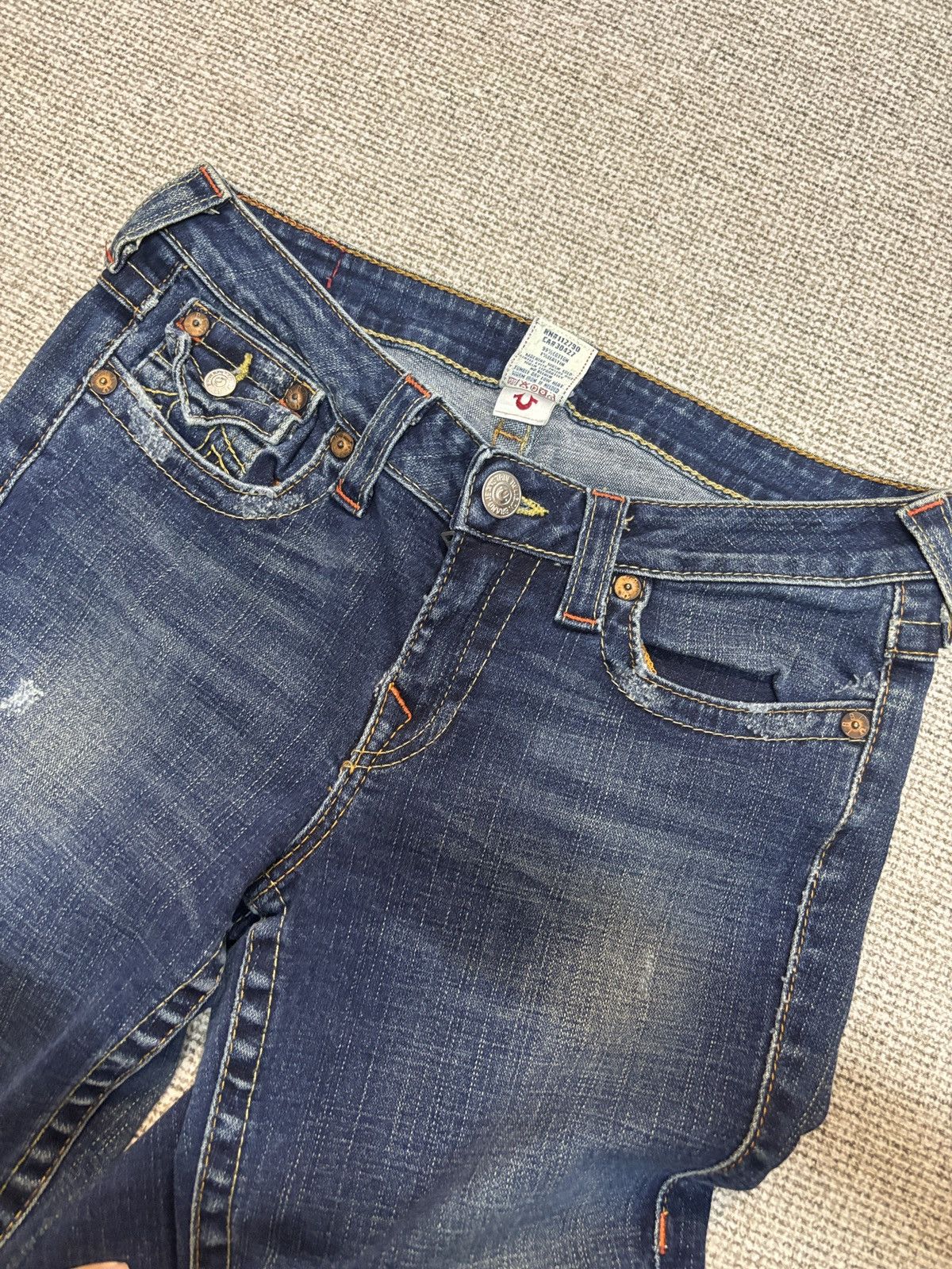True Religion Y2K Distressed True Religion Flare Bootcut Denim Jeans Size 31" - 3 Thumbnail