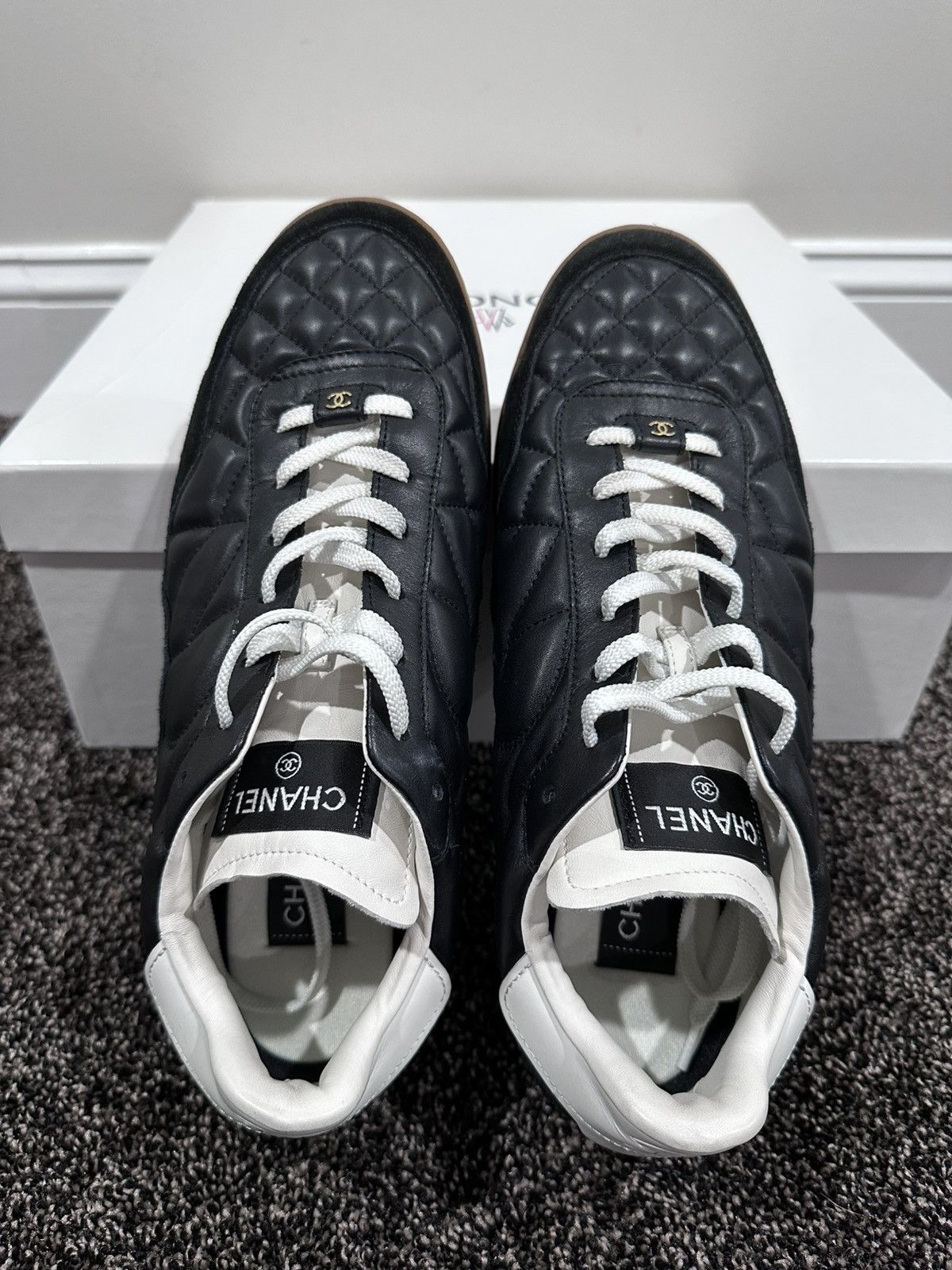 Chanel Chanel Leather / Suede Black Quilted 2023 Low Top Sneakers Size US 11 / EU 44 - 7 Thumbnail