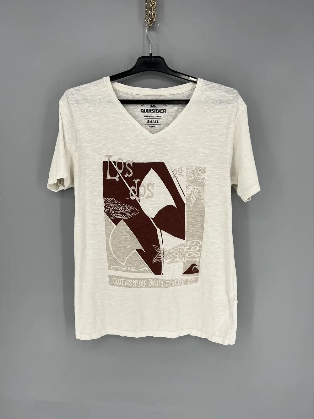 Vintage Vintage Quiksilver Y2K Logo Light White Tee Shirt Surf Size US S / EU 44-46 / 1 - 1 Thumbnail