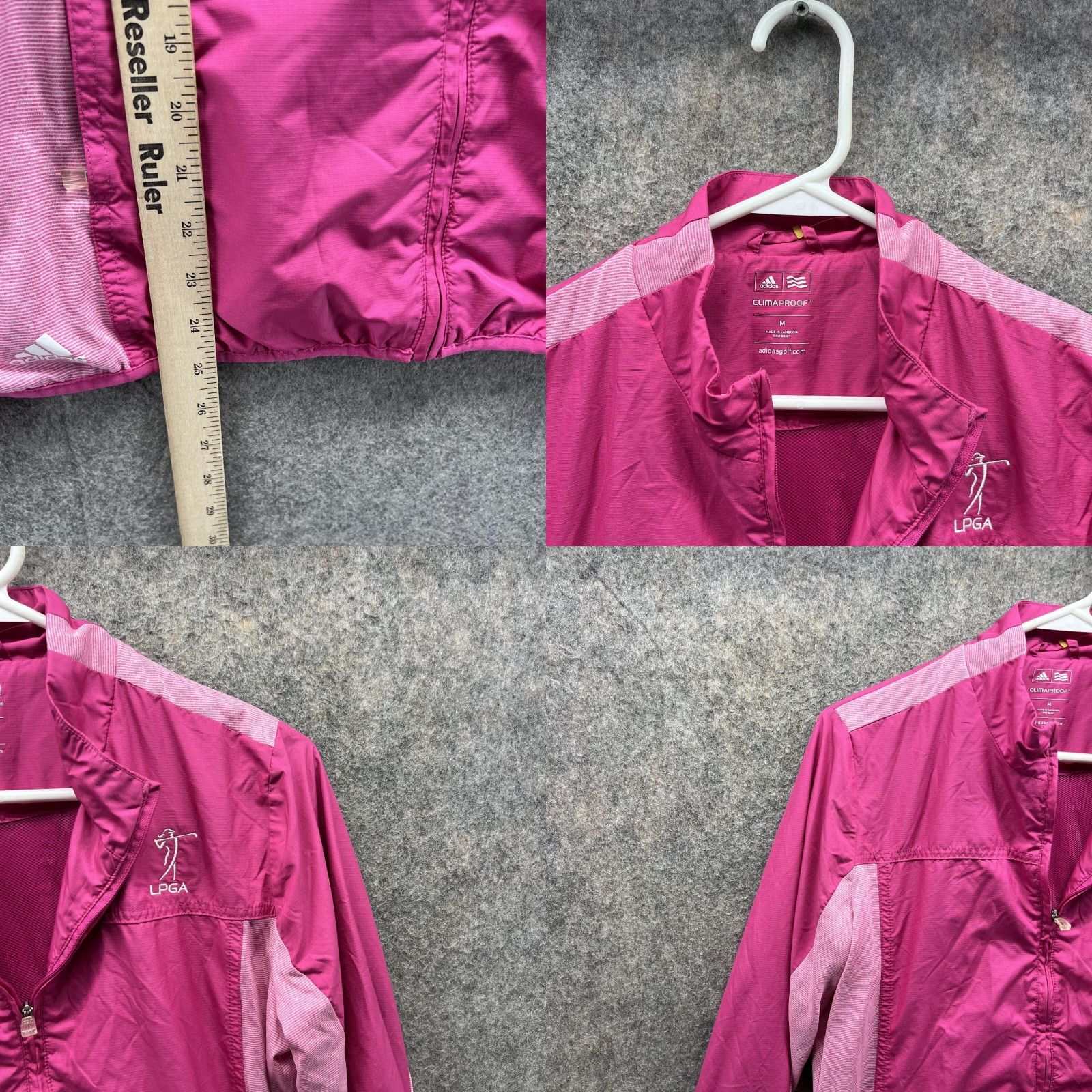 Adidas Adidas Jacket Women Medium Pink Polyester Climaproof LPGA Golf Windbreaker Size M / US 6-8 / IT 42-44 - 8 Thumbnail
