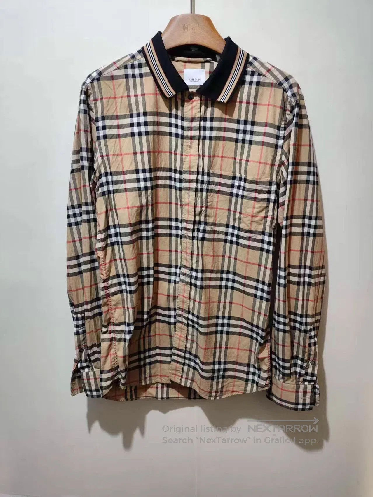 Burberry Beige Plaid Long Sleeve Button-Up Shirt S. Size US S / EU 44-46 / 1 - 1 Thumbnail