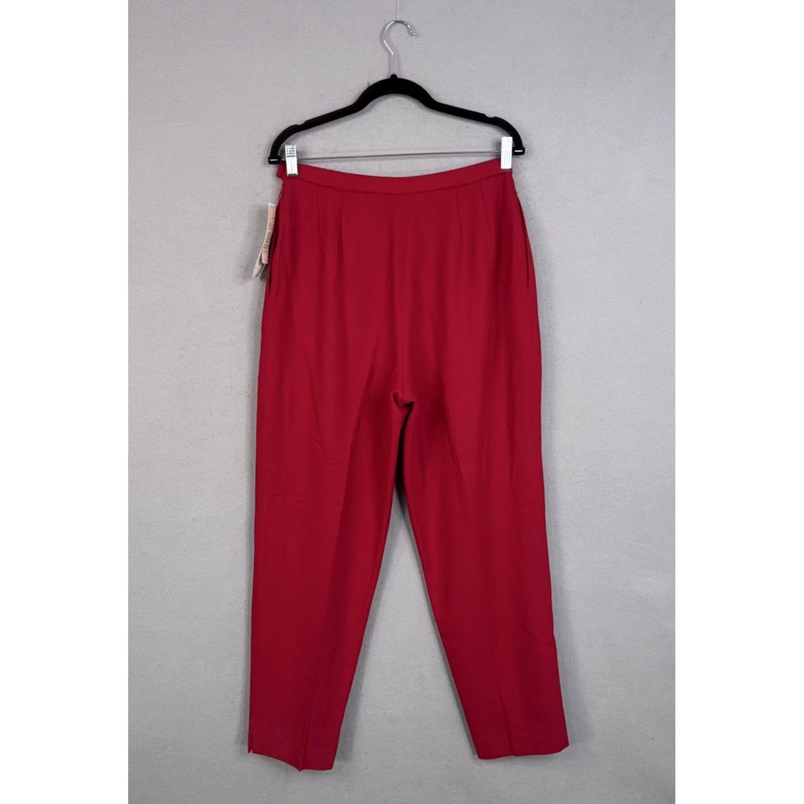Pendleton VINTAGE Pendleton Pants Womens 12 Red Wool Pleated Tapered High Waist Dressy Size 34" / US 12 / IT 48 - 6 Thumbnail