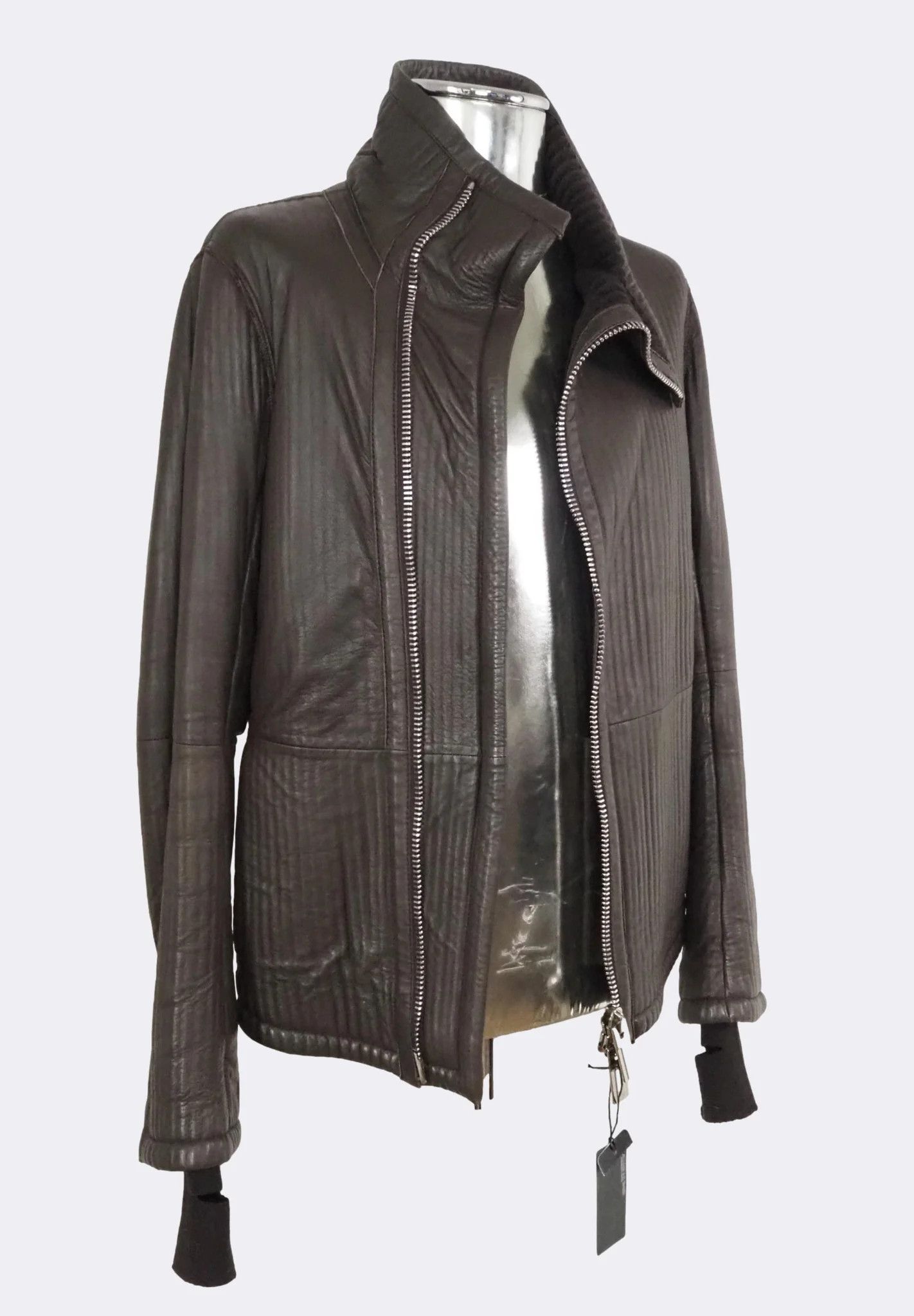 Emporio Armani Emporio Armani Ribbed Leather Jacket Wool Lining $2615 Size US M / EU 48-50 / 2 - 6 Thumbnail