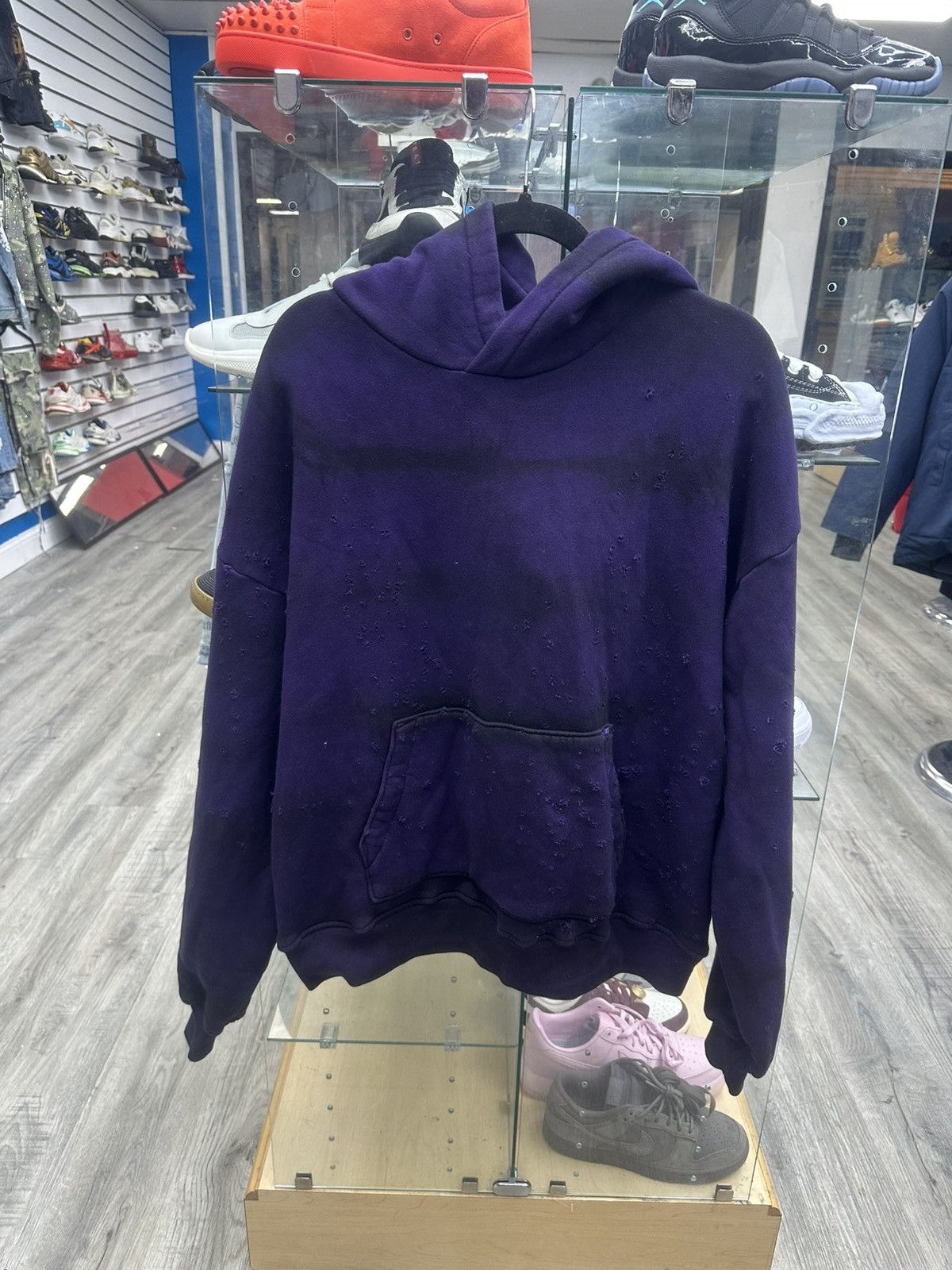 Amiri Amiri Purple Tie-Dye Distressed Hoodie Size US S / EU 44-46 / 1 - 1 Thumbnail