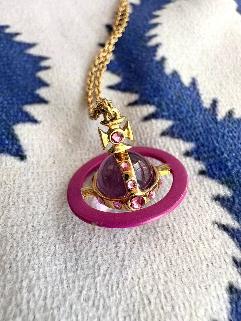 Vivienne Westwood Vivienne Westwood Plum Pink Pink Lacquered Saturn Orb Size ONE SIZE - 1 Thumbnail