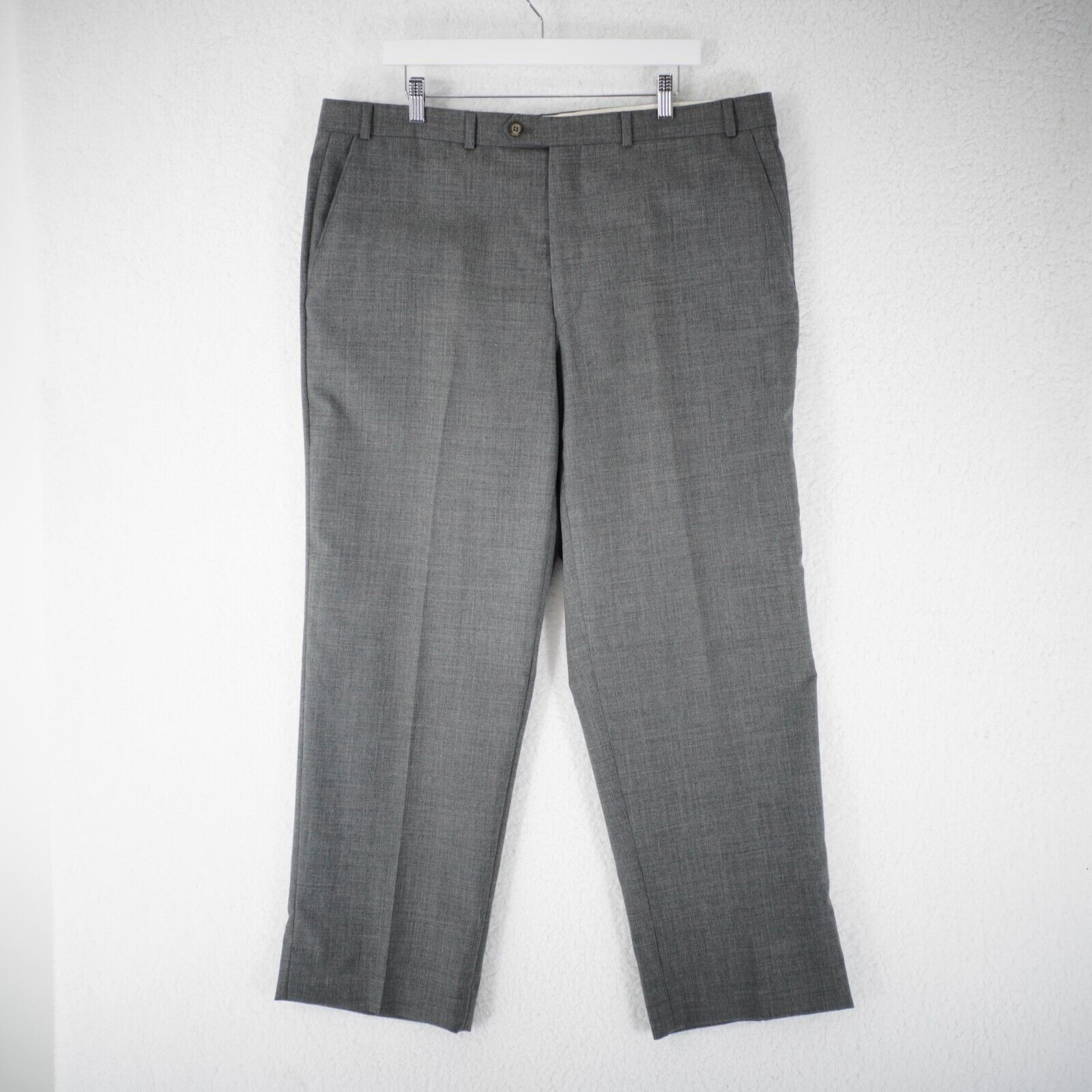 Lauren Ralph Lauren Lauren Ralph Lauren Super 100's Wool Gray Flat Front Mid Ris Size 40R - 1 Thumbnail