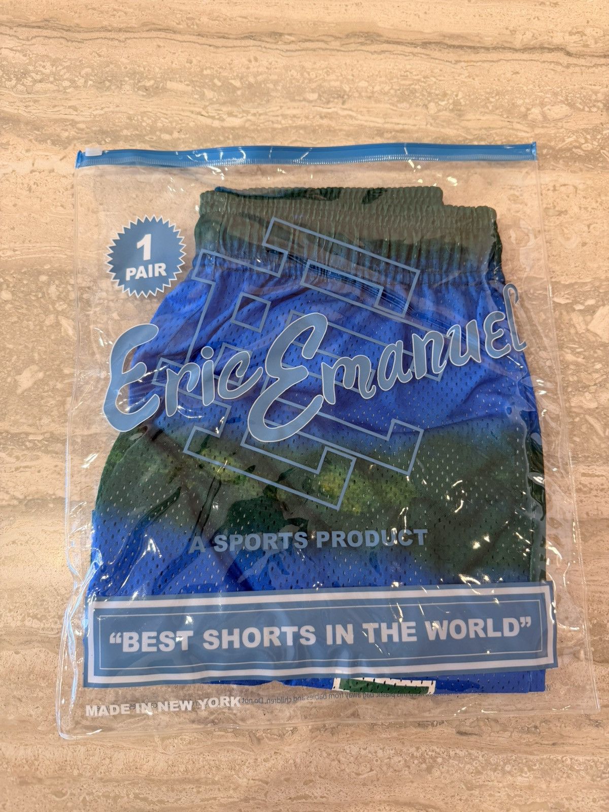 Eric Emanuel ERIC EMANUEL EE MESH SHORTS BLUE/GREEN STRIPE SIZE M Size US 31 - 7 Thumbnail
