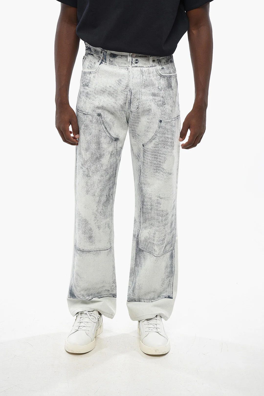 Dior og1mm0326 Relaxed-Fit Bleached-Effect Jeans in Blue Size US 32 / EU 48 - 1 Thumbnail