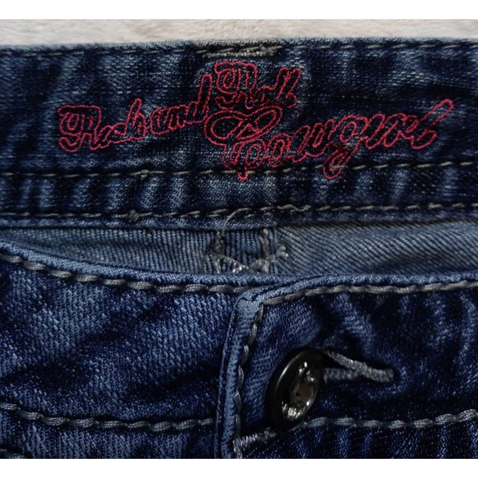 Denime Rock & Roll Cowgirl Jeans Bootcut 28x34 Women Dark Wash Denim Mid Rise Western Embroidered Logo 5-Pocket Stretch Cotton Country: China Size 28" / US 6 / IT 42 - 5 Thumbnail