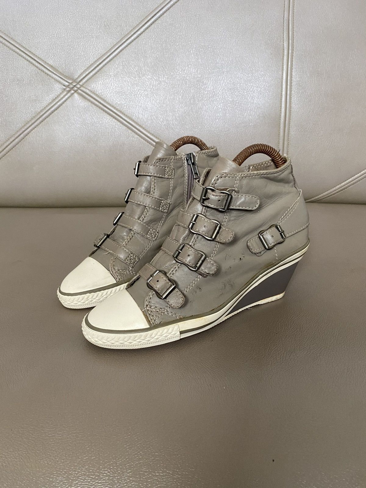 ASH ASH genial wedge taupe gray leather Size US 6 / IT 36 - 3 Thumbnail