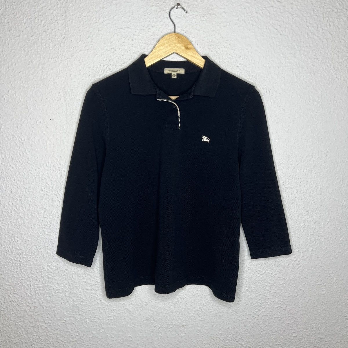 Burberry × Designer Burberry Polo Longsleeve Blouse Sweatshirt Black Logo Size M / US 6-8 / IT 42-44 - 1 Thumbnail