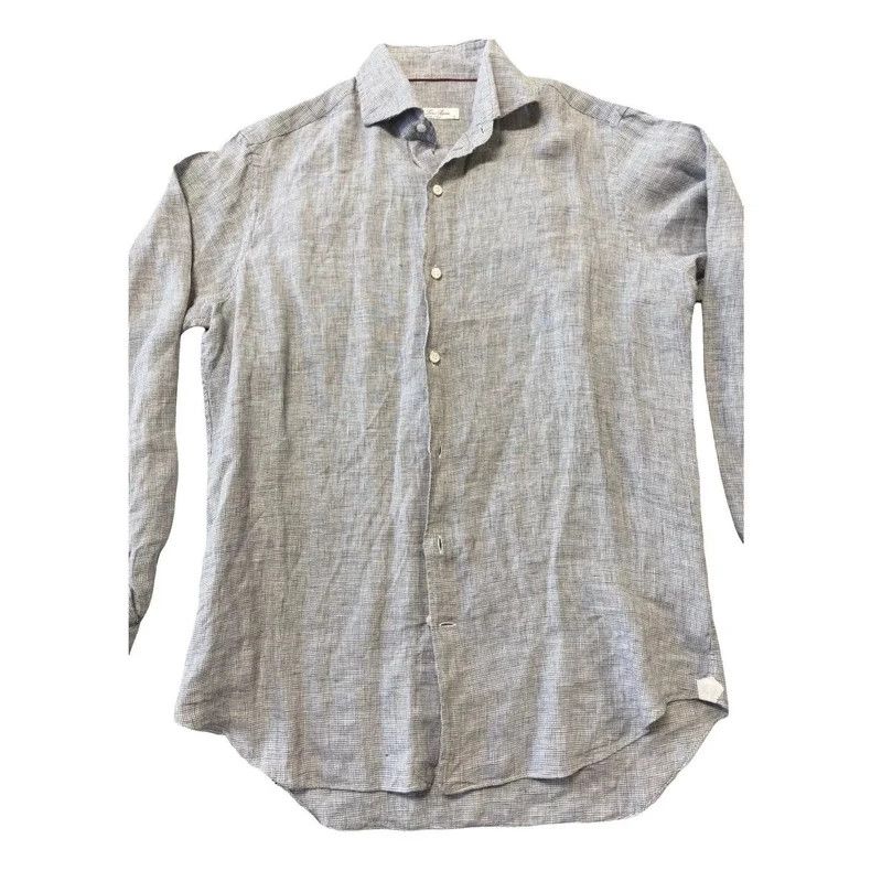 Loro Piana LORO PIANA Men's linen shirt Size US S / EU 44-46 / 1 - 1 Thumbnail