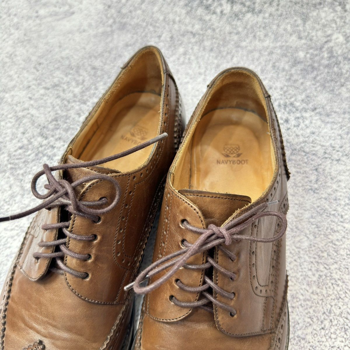 NAVYBOOT Navyboot Mens Derby Brogues US8.5 UK7.5 EU41.5 26.5cm Size US 8.5 / EU 41-42 - 14 Thumbnail